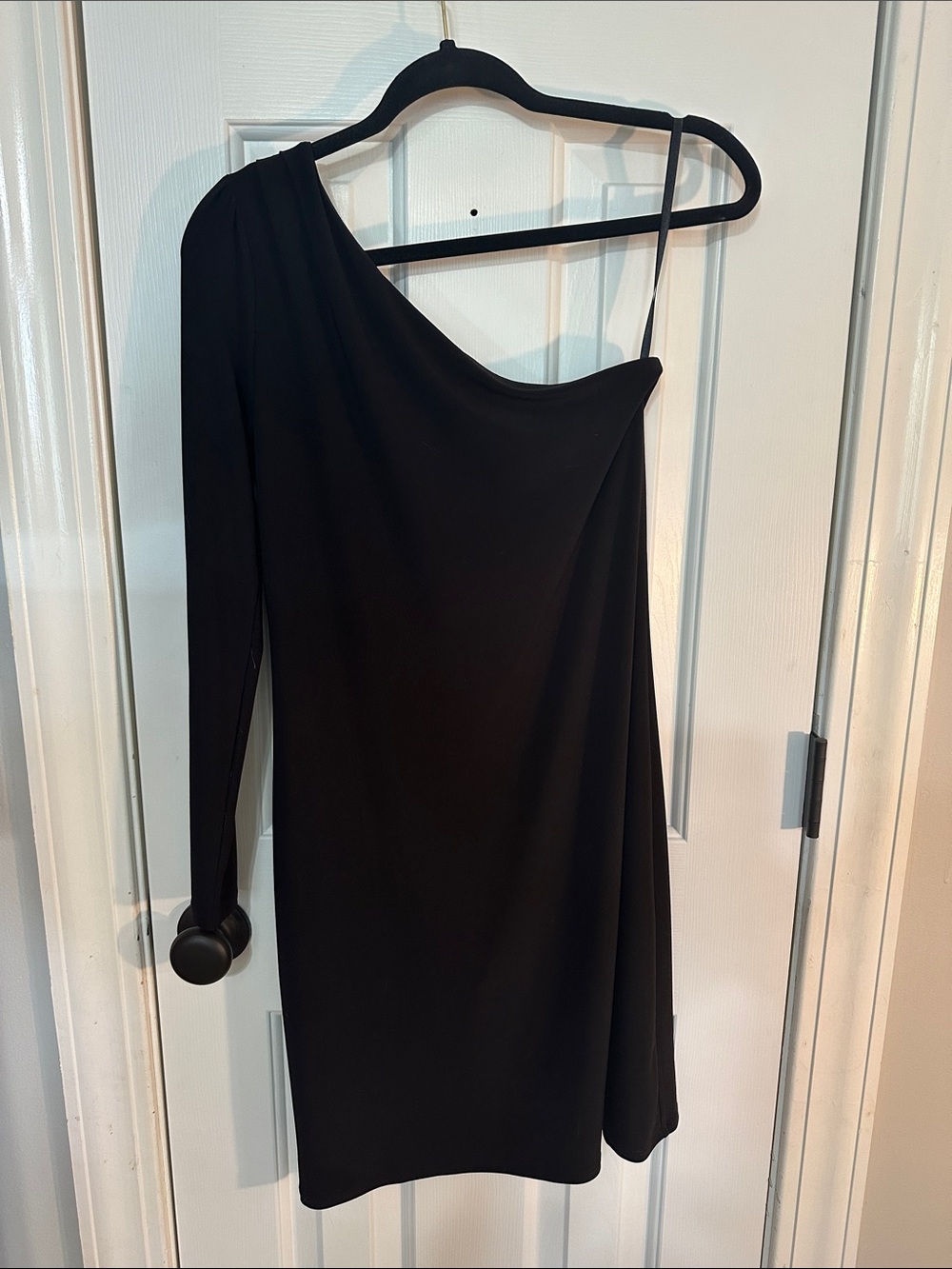 White House Black Market Black One-Shoulder Asymmetric Dress
